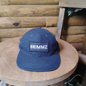 Brimmz Hat Adult Medium Mens Black Snap Back Cap Adjustable Mesh Back